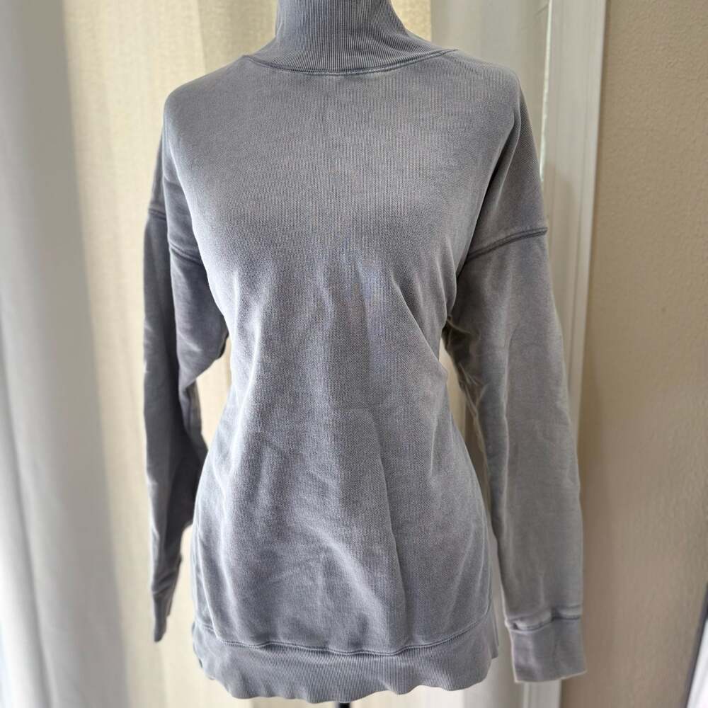 Free People Slouchy Mock Neck Sweatshirt Grey Size S